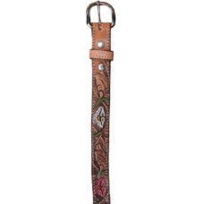 Girls Colored Tooled Belt Girls Colored Tooled Belt