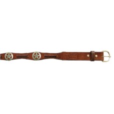 Silver Star Concho Belt Brown