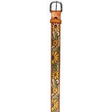 Sunflower Painted Leather Belt