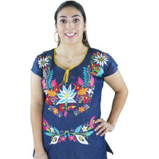 Blue Jean  Embroidered Blouse