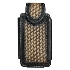 X Large Black iPhone / Smart Phone tooled leather