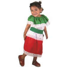 Girl’s Mexican Flag Color Dress Girl’s Mexican Flag Color Dress