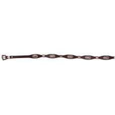 Brown Leather Hatband With Oval Conchos Brown Leather Hatband With Oval Conchos