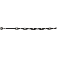Black Leather Hatband with Conchos