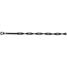 Black Leather Hatband with Conchos