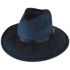 Faux Suede Hat - Blue