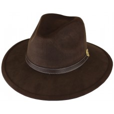 Faux Suede Hat - Brown