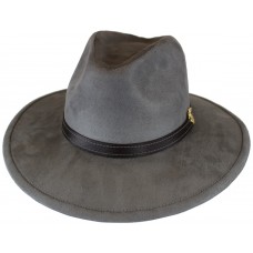 Faux Suede Hat - Grey