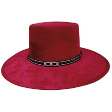 Suede Flat Top Maroon Gambler