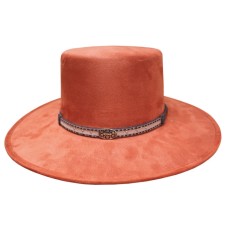 Suede Flat Top Rust Hat