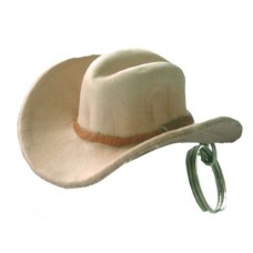  Cowboy Hat Key Chain Natural