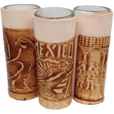 Tooled Leather covered Shot Glasses