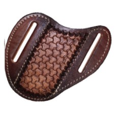 Brown Basket Weave Tooled Knife Sheath