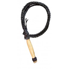 Leather Whip with Revolving Wood Handle