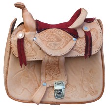 Large Texas Style Saddle Purse Natural 