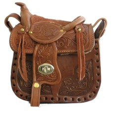 Brown Large Texas Style Saddle Purse