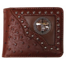 Brown Ostrich with corner patch Cross Brown Ostrich with corner patch Cross