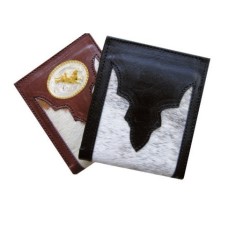 Bi-fold Wallet 100% Leather with genuine cow hair