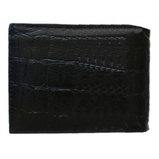 BlackLeather Imitation Alligator Print Wallet