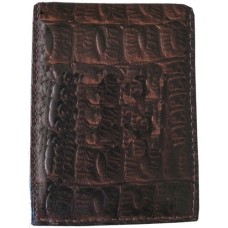 Brown Leather Imitation Alligator Print Wallet