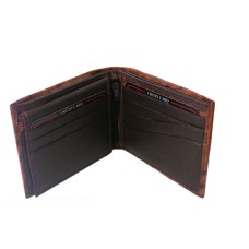 Brown Leather Ostrich Print Wallet