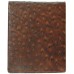 Brown Leather Ostrich Print Wallet