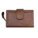 Leather Clutch Tri fold Wallet Brown.