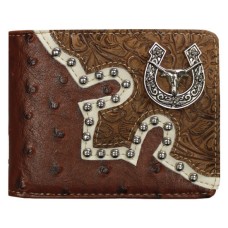 Brown Bi-fold HS/Longhorn Concho Wallet