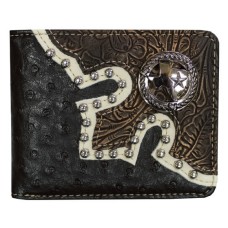 Bi-fold Ostrich Wallet TX Concho