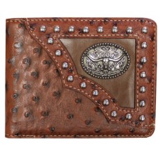 Bi-fold Ostrich Wallet w/LH Concho