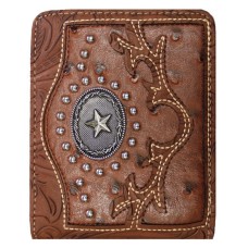 Brown Bi-fold Wallet w/Star Concho
