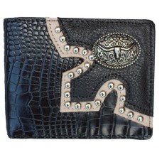 Black alligator pattern Bi-Fold