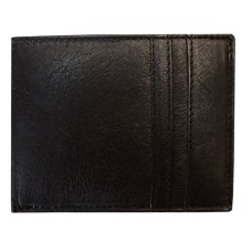 Black Leather Bi Fold Wallet
