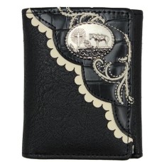 Tri-fold Black  Praying Cowboy