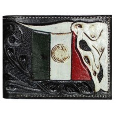 Tooled Longhorn Mexico Flag