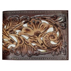 Bi-fold Tooled Floral Wallet 