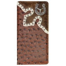 Brown Checkbook Wallet HS/LH Concho