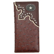 Brown Leather Ostrich pattern Roper 