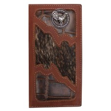 Roper Leather Wallet with Cow Hair and Concho